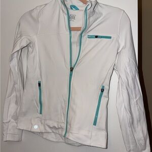 Athleta Women's White and Teal Ski Jacket